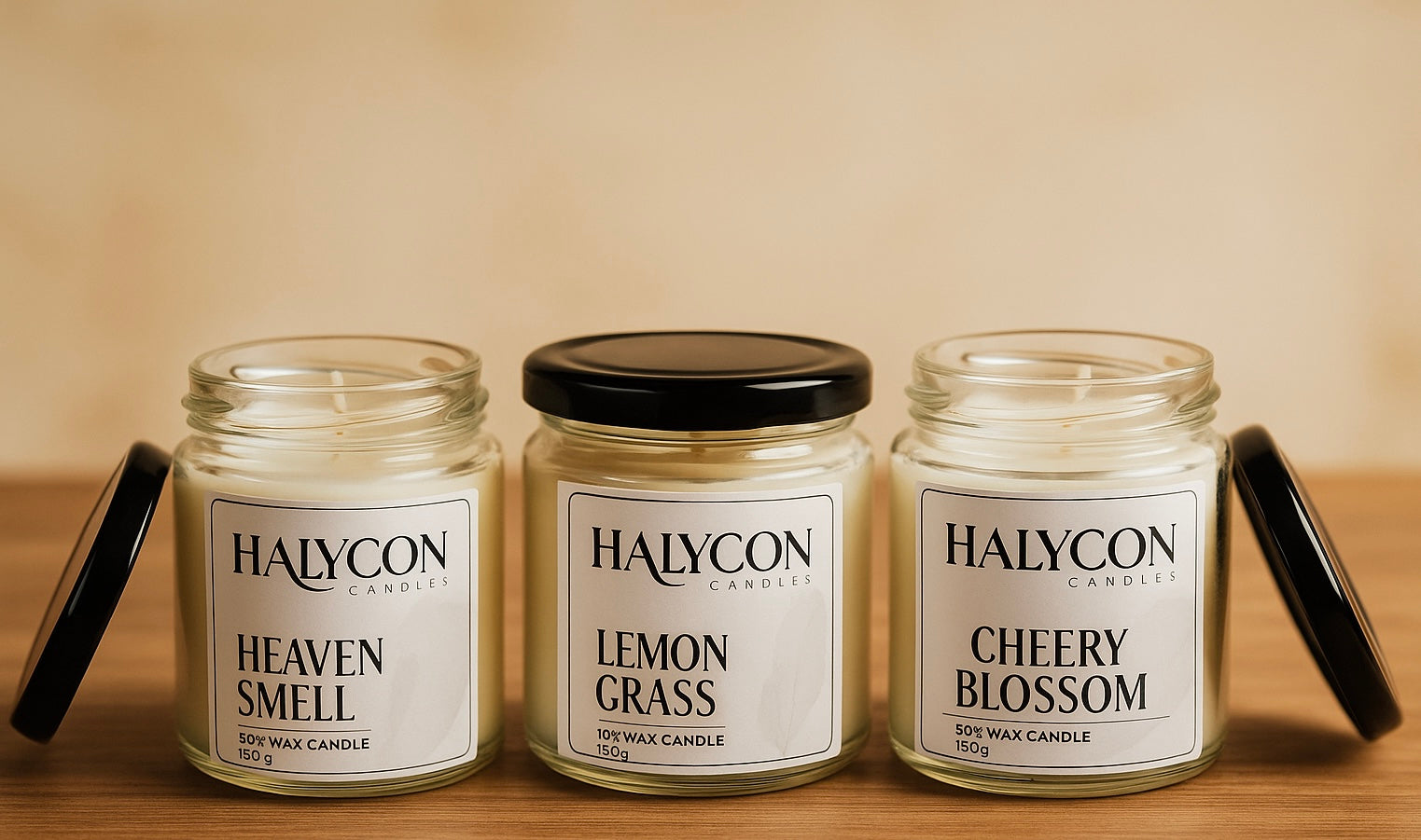 Jar Candle Pack Of 3 ( medium ) |  Toxins Free Clean Burn