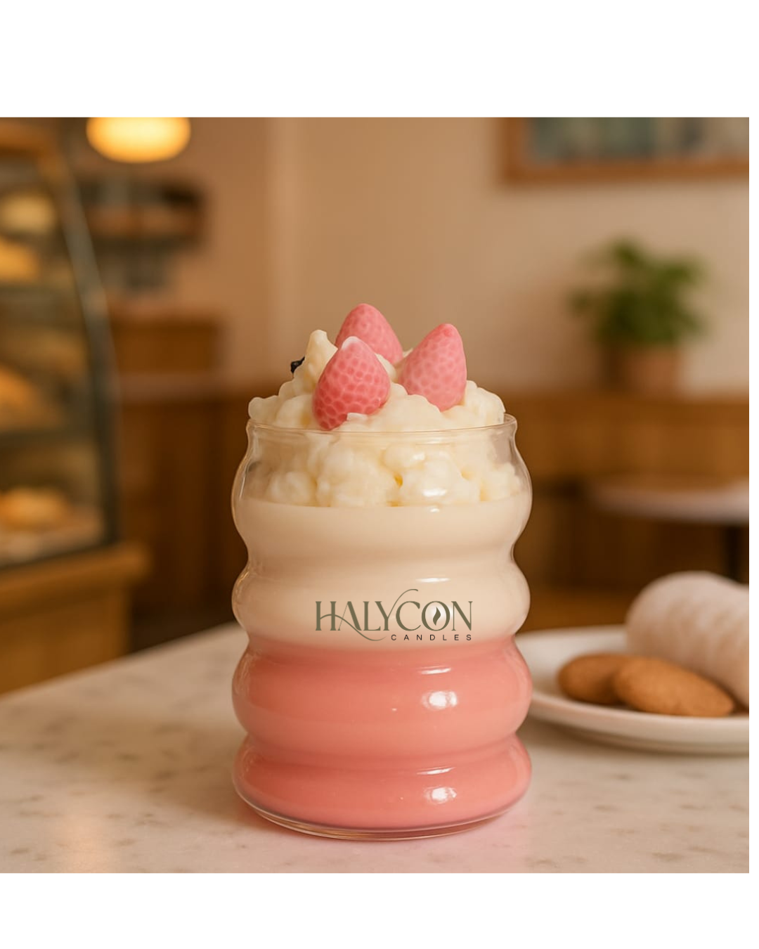 Stawberry Dessert | Soy Wax Candle | Champian Pink