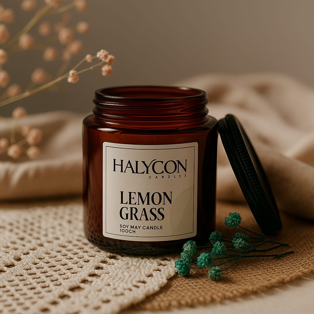 Amber Lemon Candle | Pure Soy Wax | 100% Natural